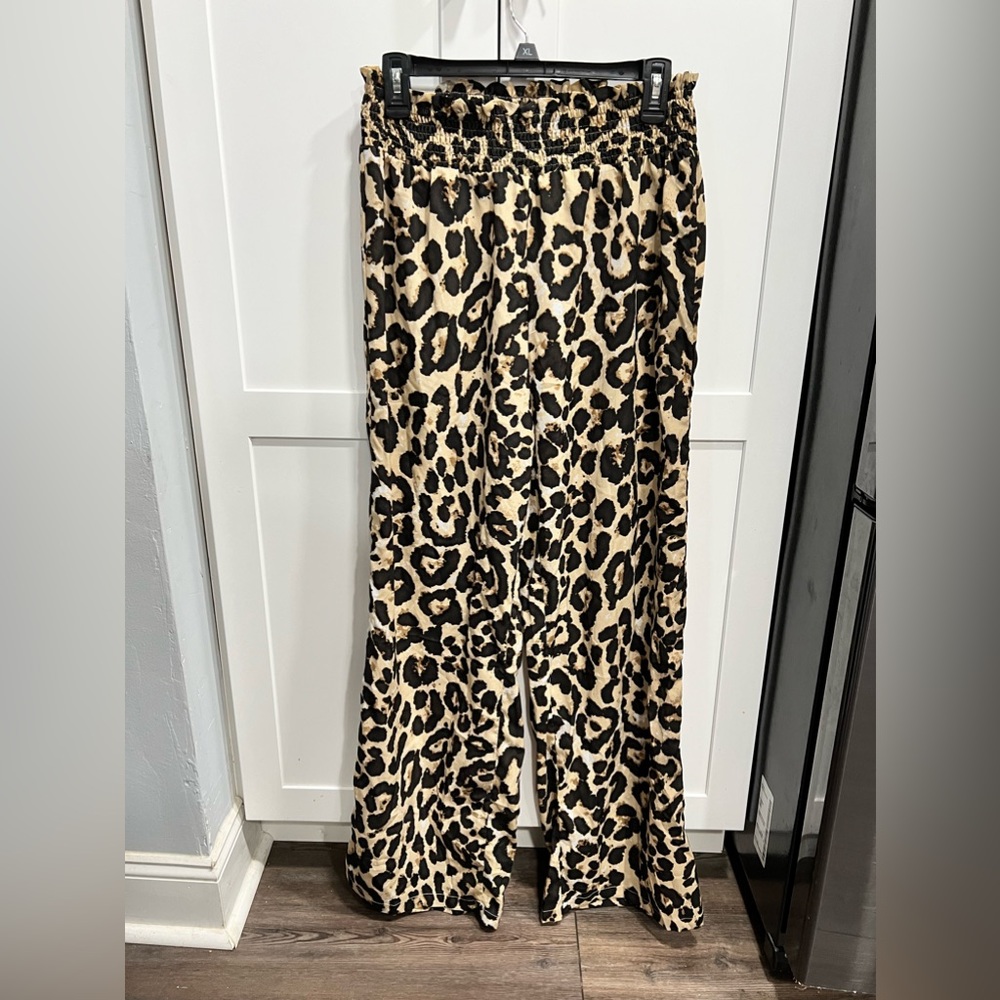Cheetah print dress pants
